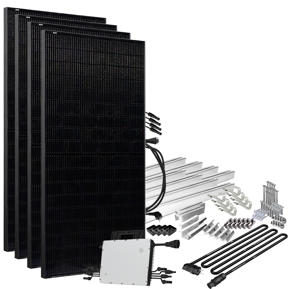 Offgridtec® Solar-Direct 1720W HM-1500 Chauffe-eau solaire Full Black Alimentation du réseau domestique