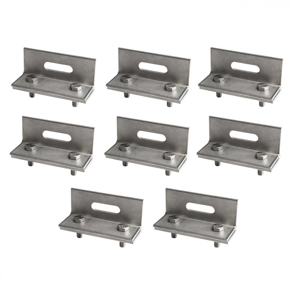 Befestigungskit mit Stehfalzklemmen für Schrägdachmontage 2 Solarpanele Rahmenhöhe 40mm