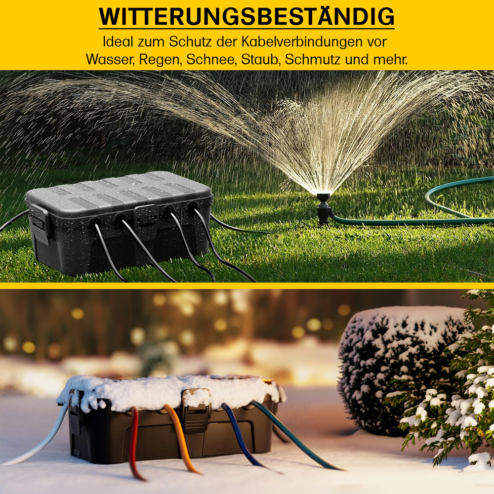 Kabelbox unter Sprinkler und im Schnee