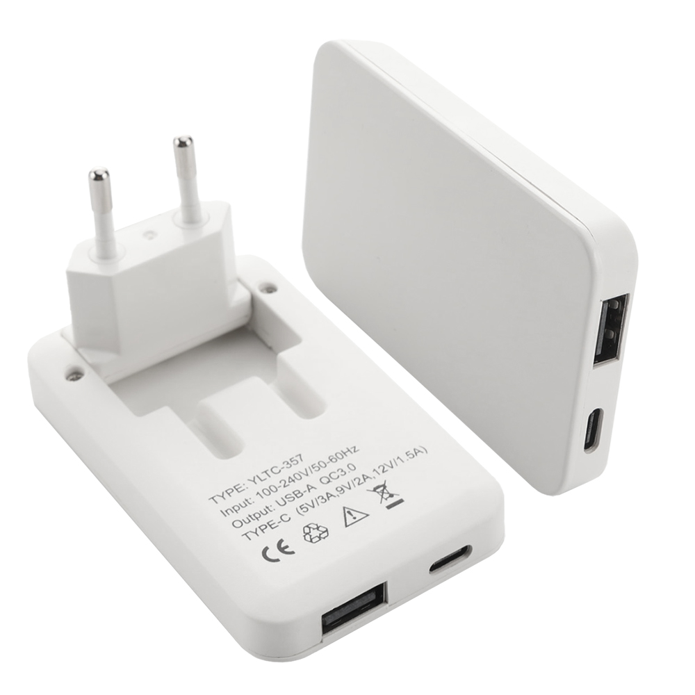 2 pcs. Chargeur USB Adaptateur secteur extra-plat Dual Port usb-a usb-c Blanc 20w