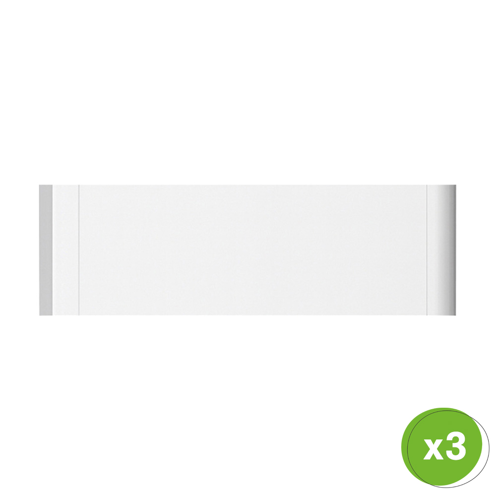 Frontansicht des weißen, rechteckigen Haier Smart Cube Batteriemoduls, unten rechts Mengenangabe "x3"