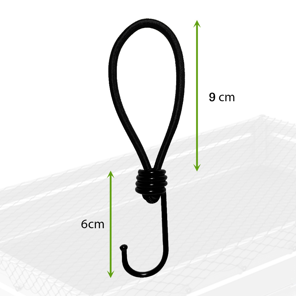 Maßzeichnung obere Schleife 9 cm Haken 6 cm