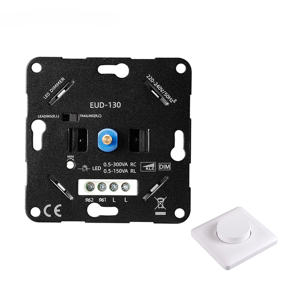 Offgridtec LED Rotary Dimmer 3 - 150W Flush-Mounted Two-Way Dimmer Switch for LED and Halogen 230V, White