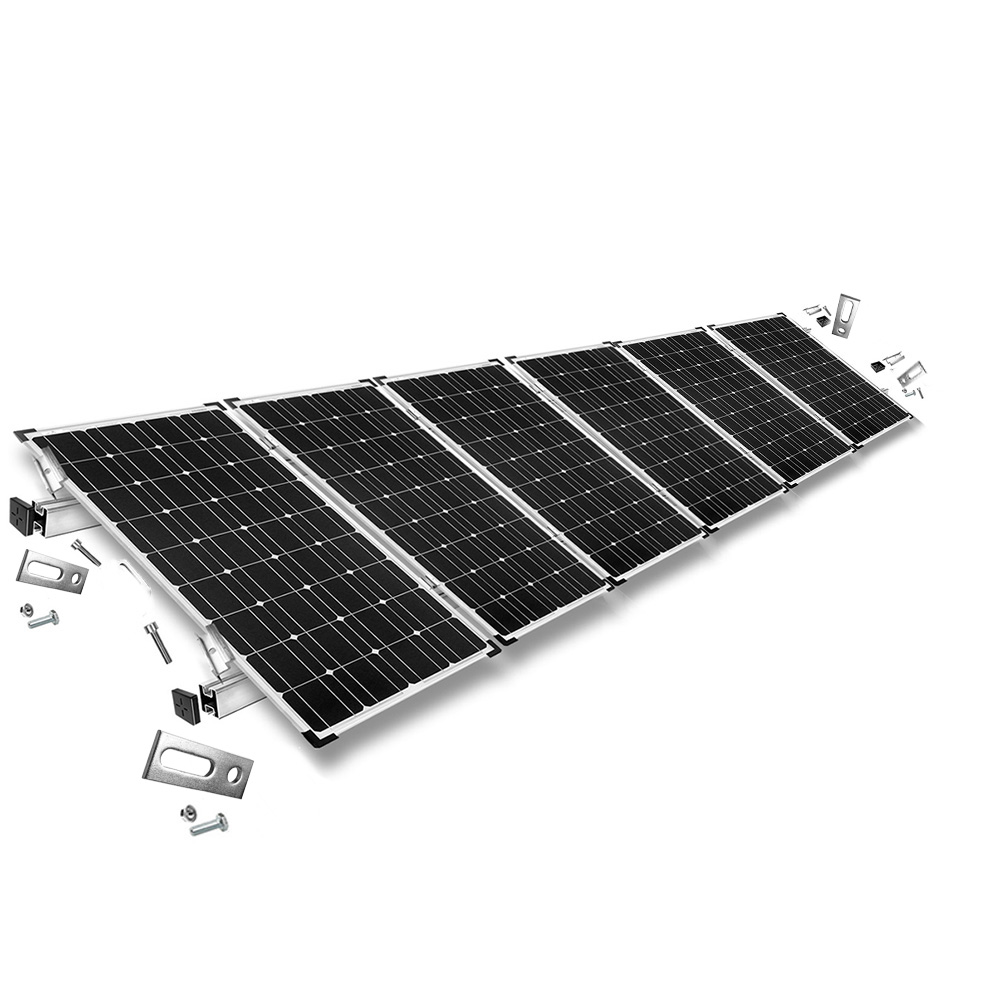 Befestigungskit mit Stockschrauben für Schrägdachmontage 6 Solarpanels Rahmenhöhe 30mm