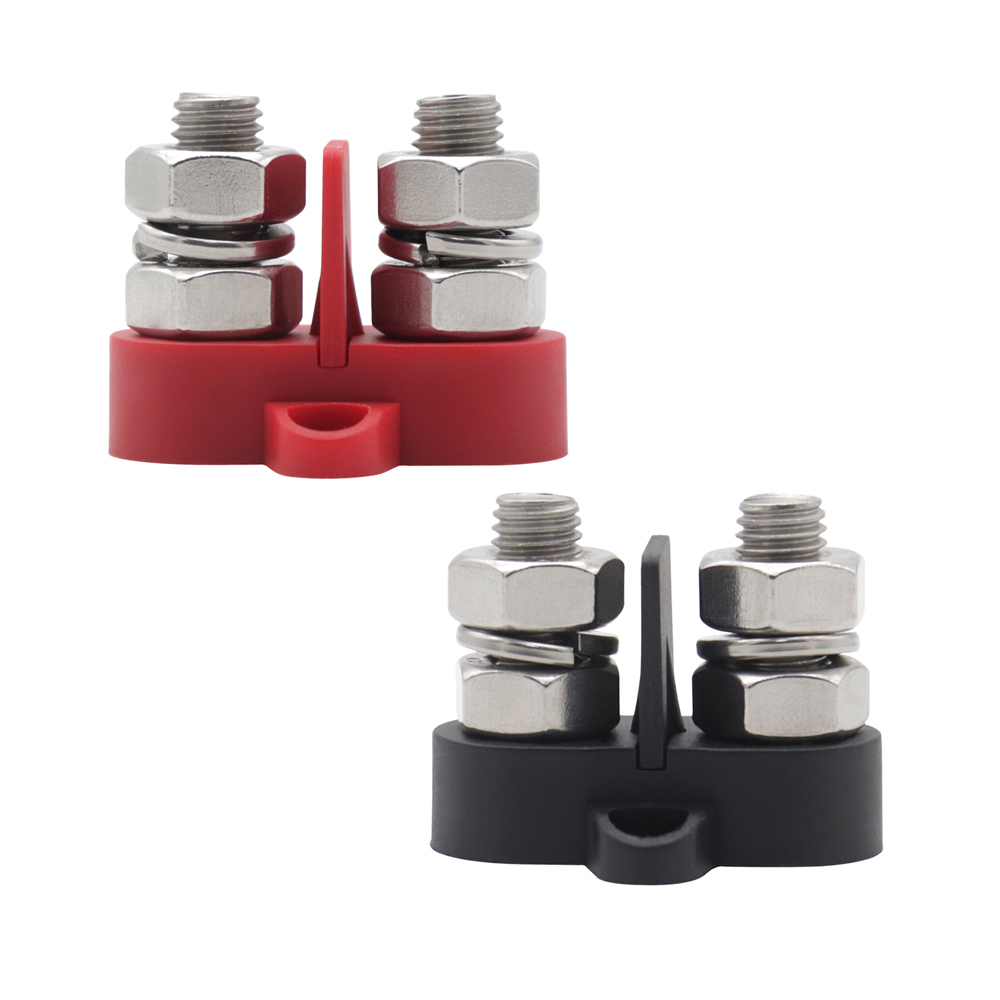 Dual Terminal Stud / 2-fold screw terminal with removable insulation plate 2 x m10 (3/8")