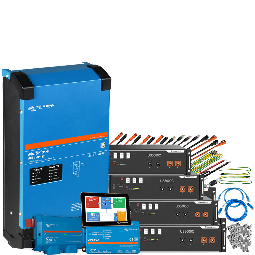 Backup system with 7kWh Pylontech LiFePo4 storage and MultiPlus ii 48/5000 Victron Energy inverter 1-phase