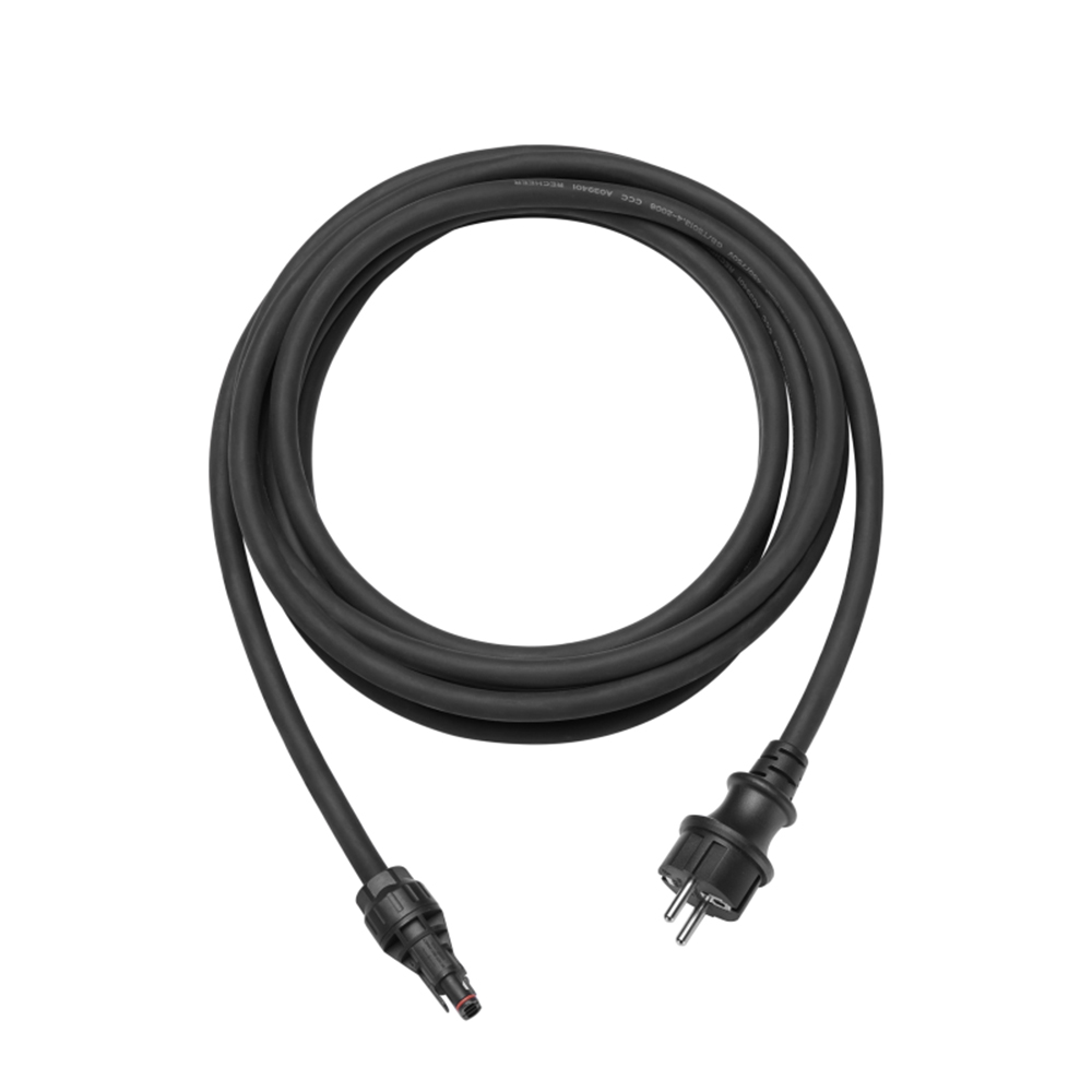 Draufsicht: Gewickeltes 5 Meter AC-Kabel