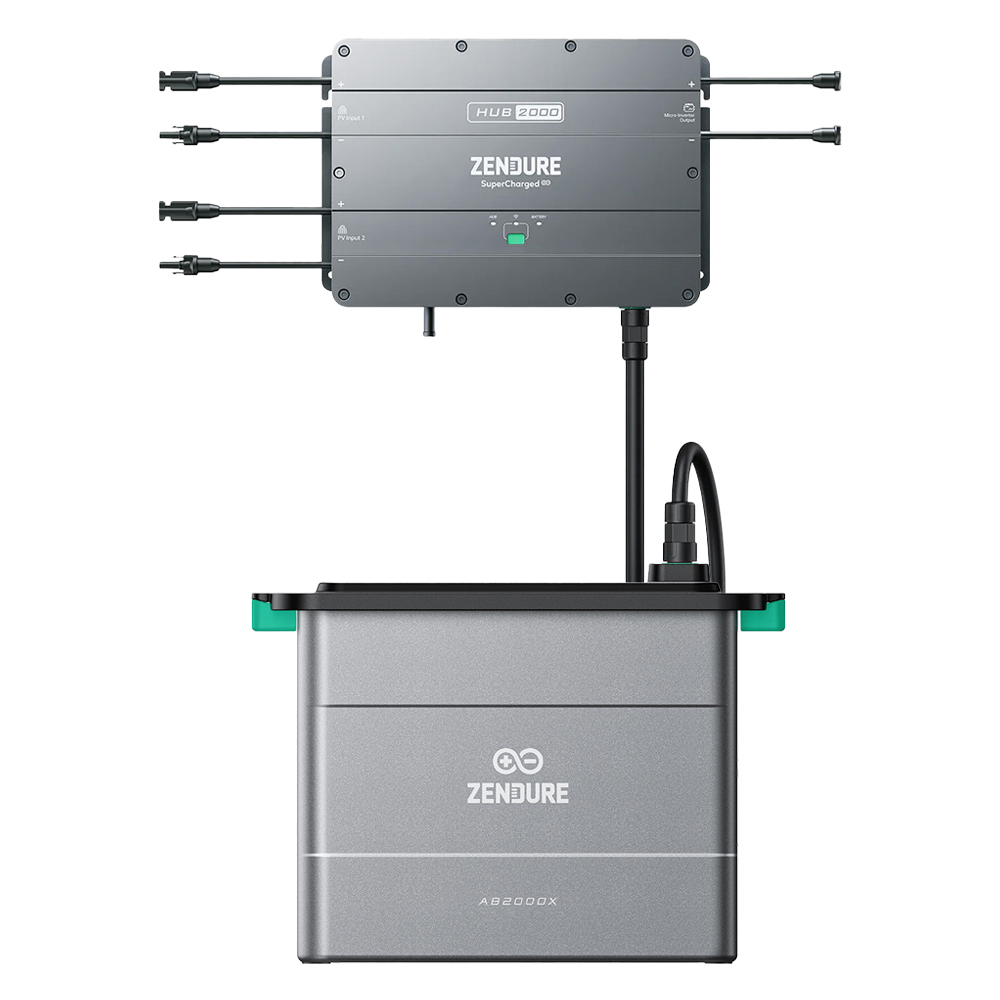 Zendure SolarFlow Set 1,92kWh Smart pv Hub 2000 avec 1x batterie d'extension ab2000