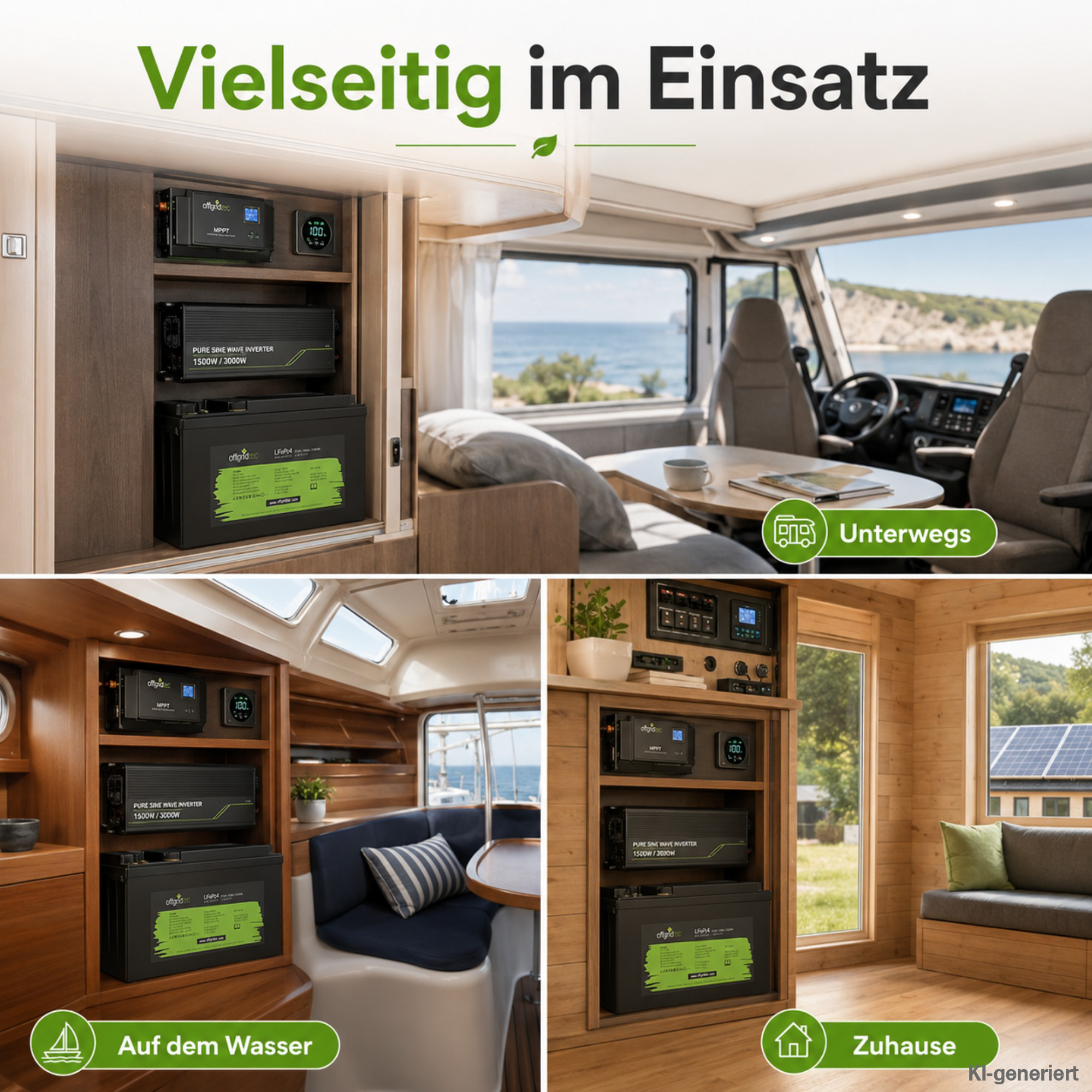 schwarze Offgridtec LiFePO4 Batterie 24V 100Ah Anwendungsgebiete