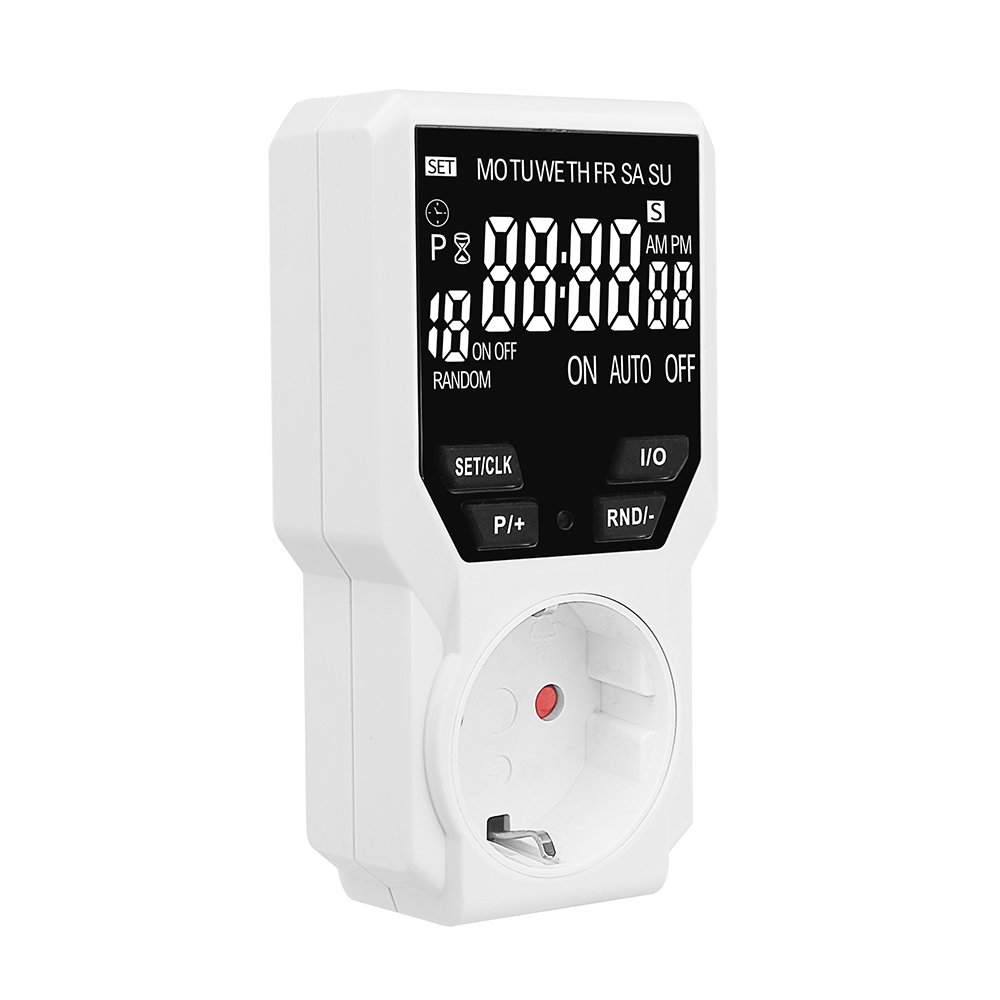 Timer switch Schuko socket outlet with display