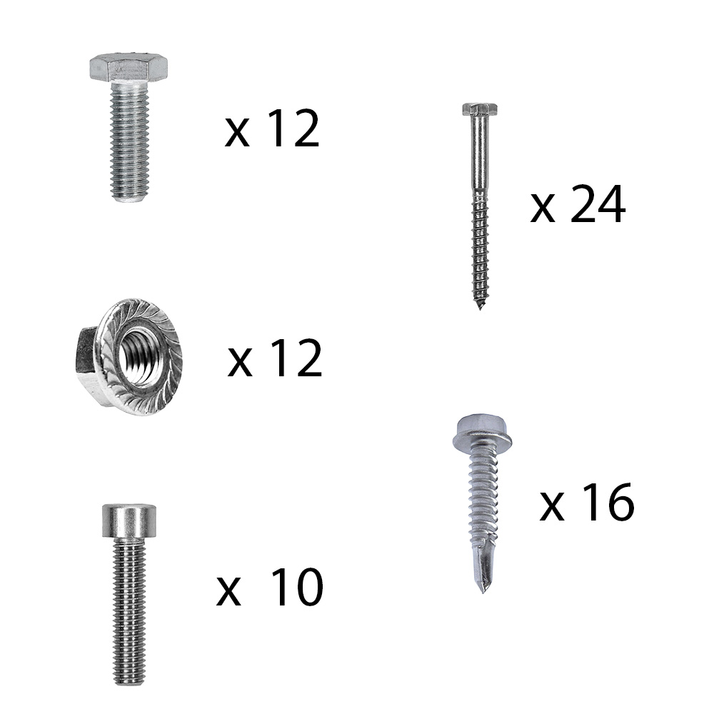 Kit de fixation avec crochets de toit en queue de castor pour montage sur toit incliné 4 panneaux solaires hauteur de cadre 35mm