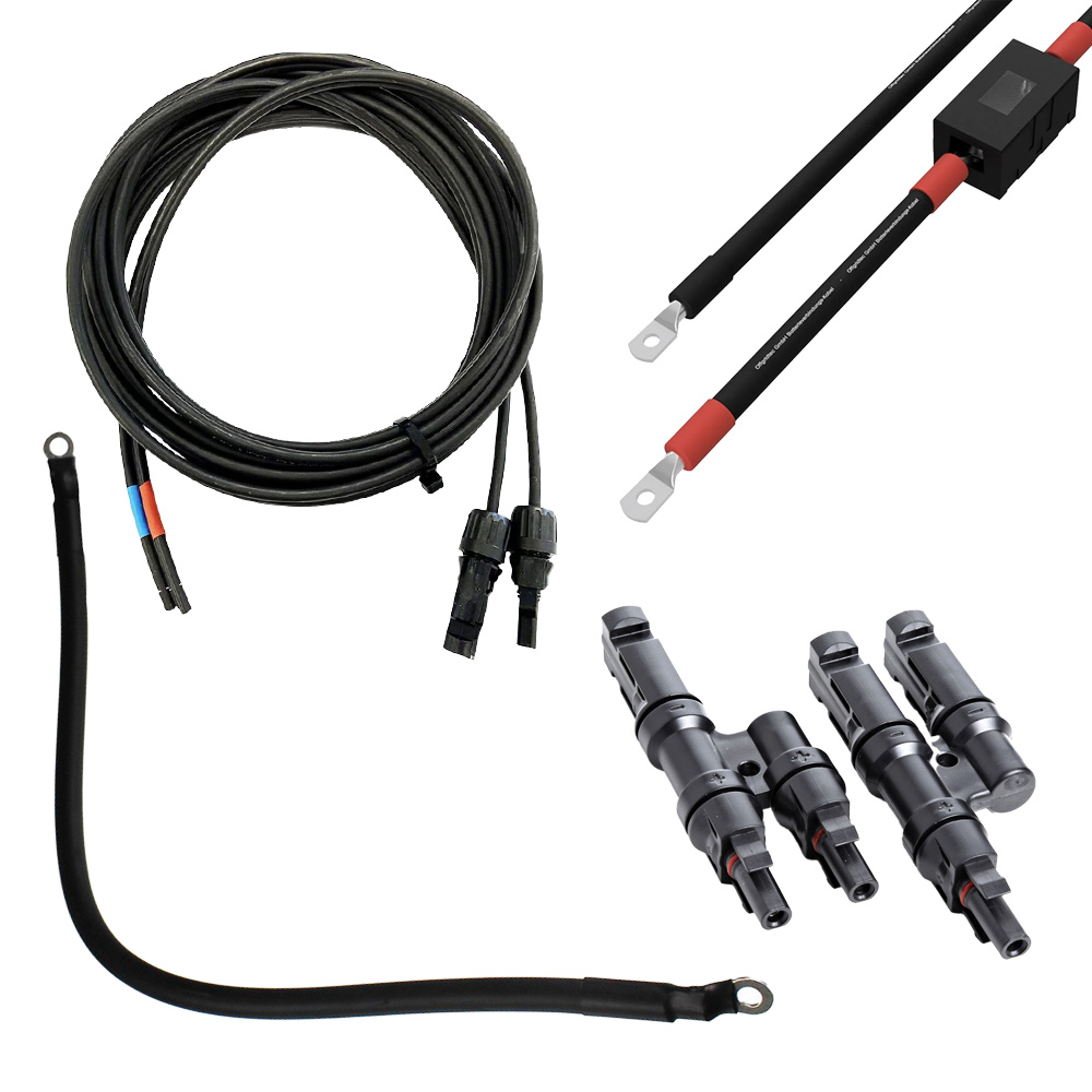 Set-Ansicht: Batteriekabel, Abzweigbuchse, Verbindungskabel