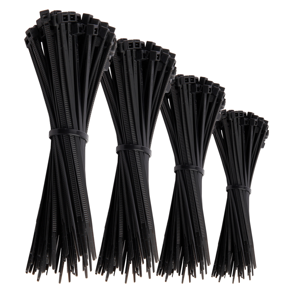 Offgridtec cable ties 400 pcs. black nylon UV-resistant Various lengths 100mm 150mm 200mm 300mm