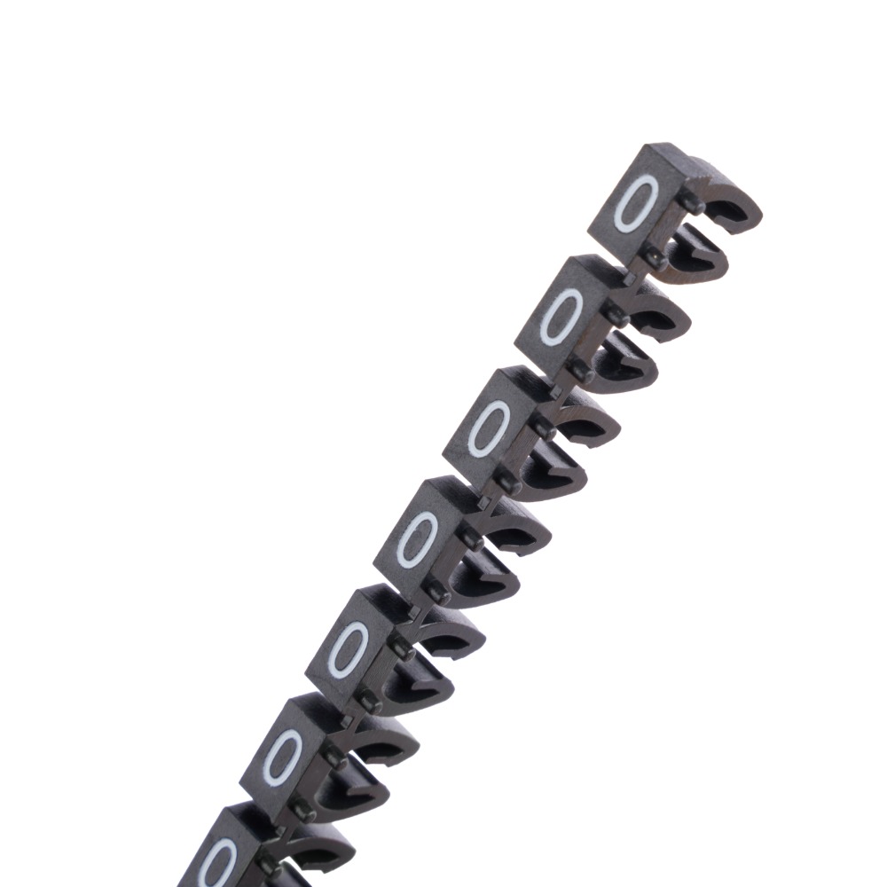 Offgridtec Cable Marker Clips 0–9, 100 pieces, for 2.5 mm² cables, 10 of each number