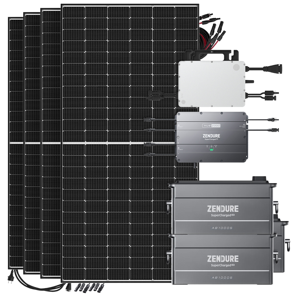 Offgridtec SolarFlow 1920w hms-800w-2t balcony power station Bifacial Black Frame - 5m connection cable 3x ab1000