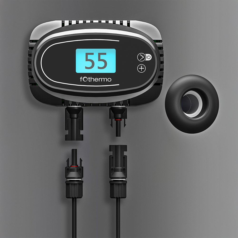 Fothermo photovoltaic 1kW heating element in boiler and hot water tank