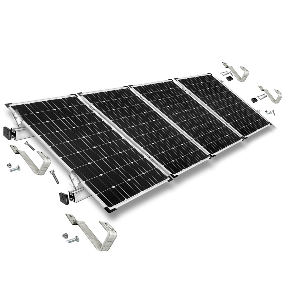 Befestigungs-Set für 4 Solarmodule - für Biberschwanz Ziegel