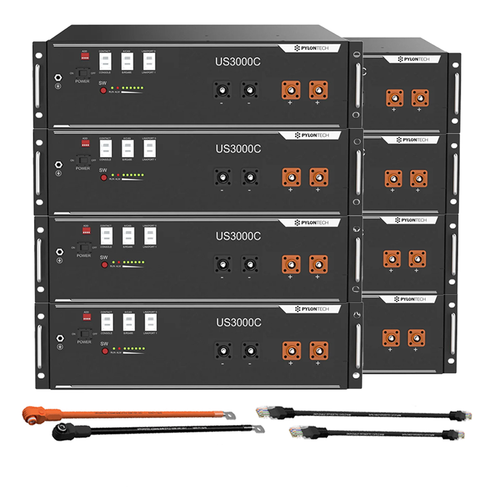 Pylontech 8x us3000c LiFePO4 battery 28kWh with inverter connection cable set