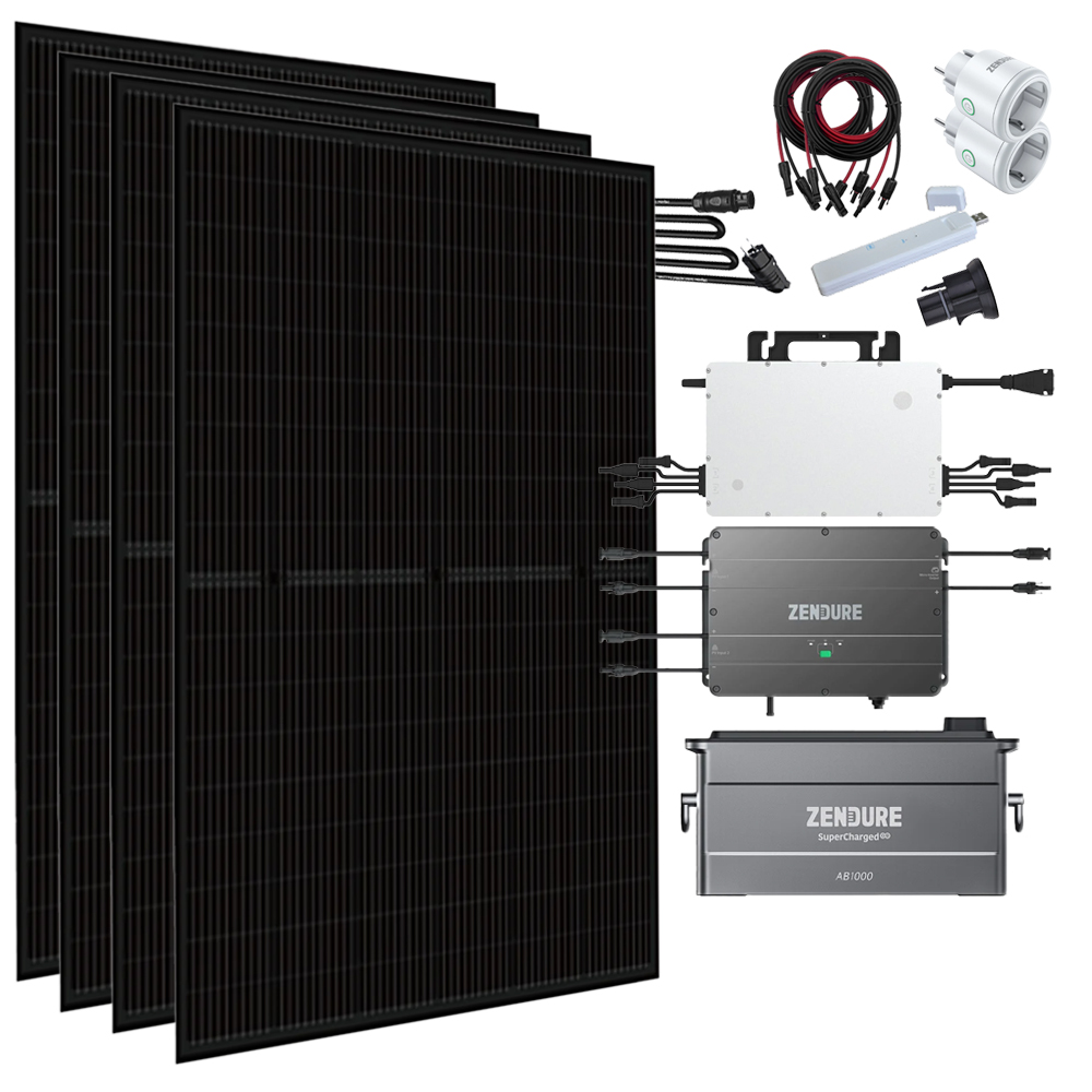 Zendure Solaranlage 960 Wh 1780W HMS-1600-4T DTU-Lite-S Trina Vertex-S+ 445 Mini-PV Hausnetz-Einspeisung