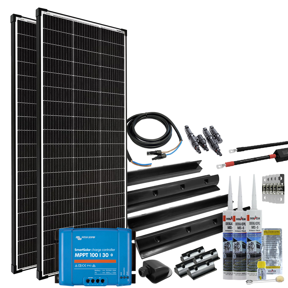 Offgridtec mPremium+ XXL 400W 12V with Victron SmartSolar MPPT 100/30 caravan solar system