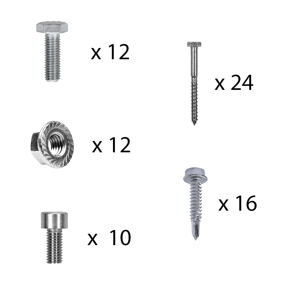 Kit de fixation avec crochets de toit en queue de castor pour montage sur toit incliné 4 panneaux solaires hauteur de cadre 30mm