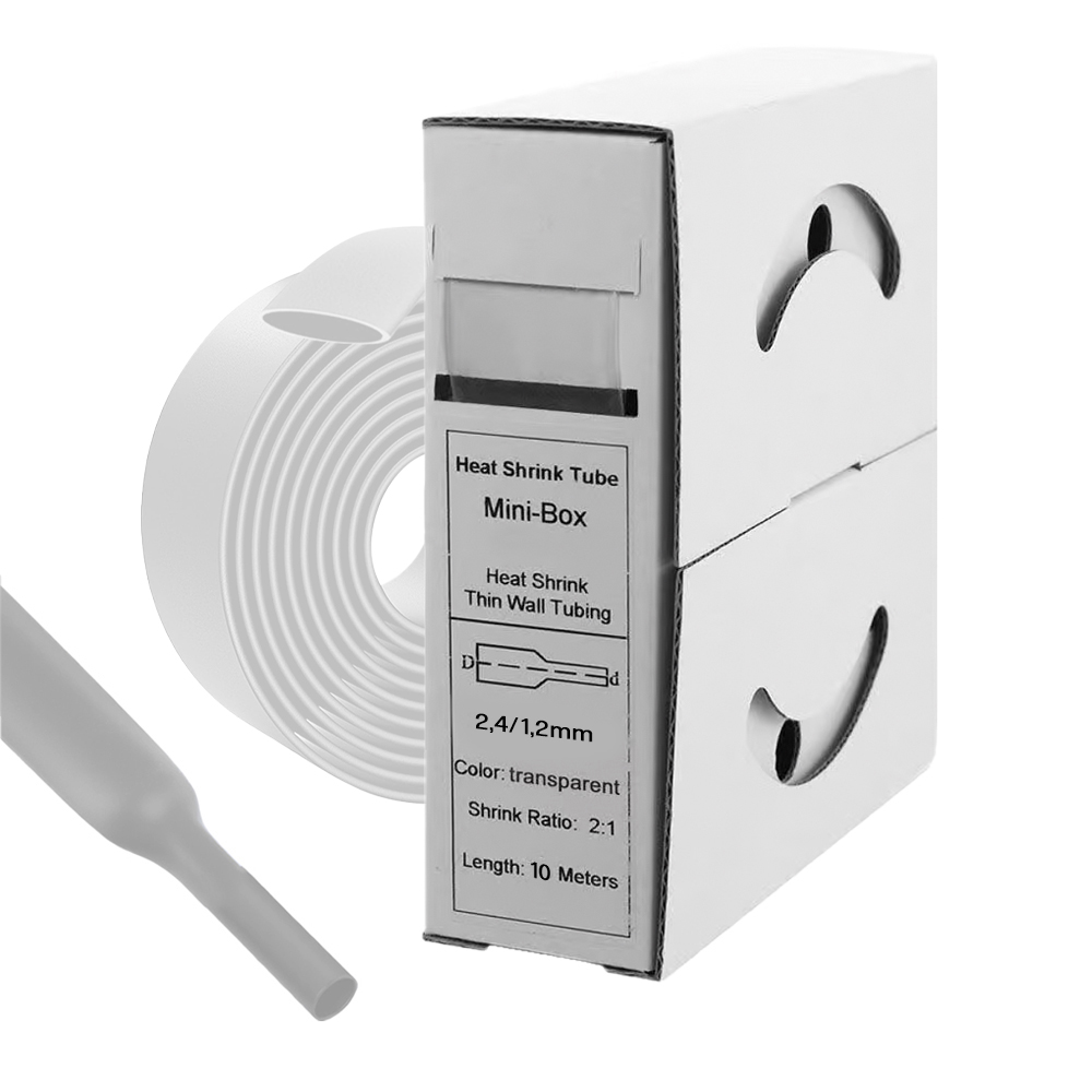 10m Schrumpfschlauch 2,4mm>1,2mm transparent