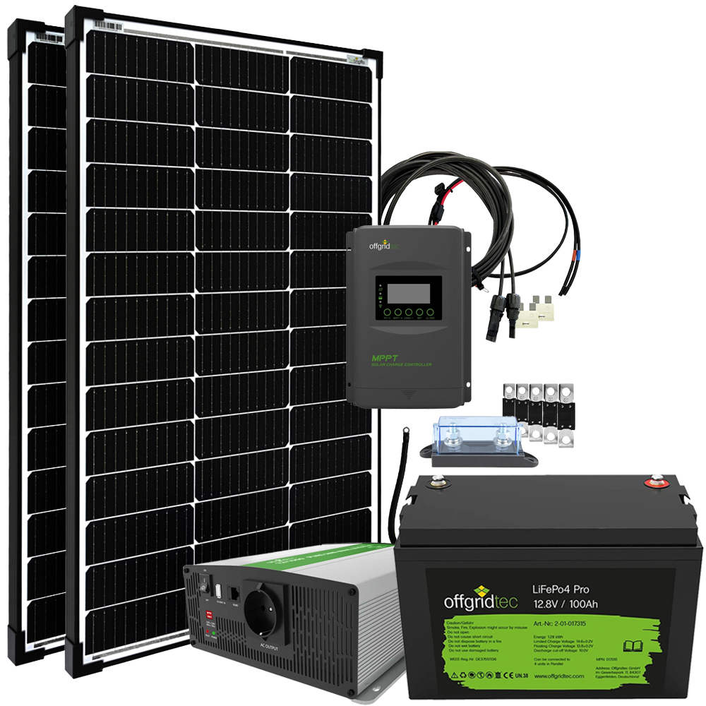 Offgridtec® Autark Pro M 200W Solar System - 1500W AC Power 100Ah LiFePO4 Battery