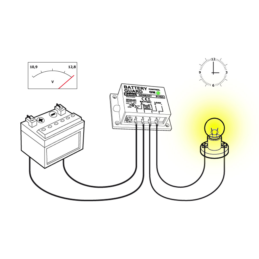Batteriewächter im Anschlussplan/Schaltplan