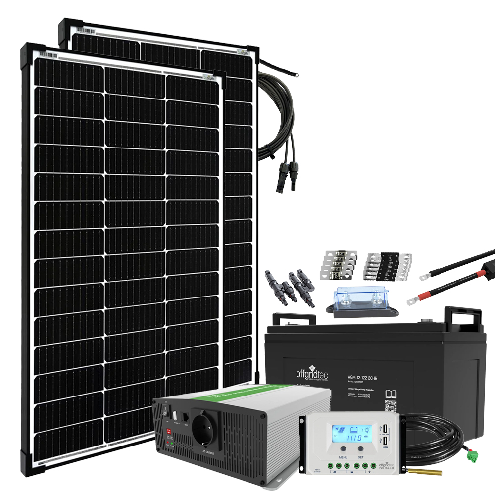 Offgridtec© 12V Autarkic M-Master 200W Solar System - 1000W AC Output 12V 230V