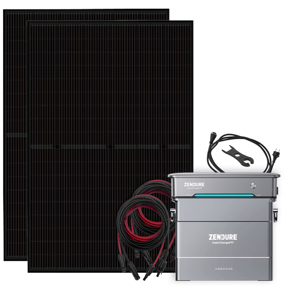 Zendure AIO-2400 Système léger 860Wp HMS-800W-2T Installation de balcon avec stockage
