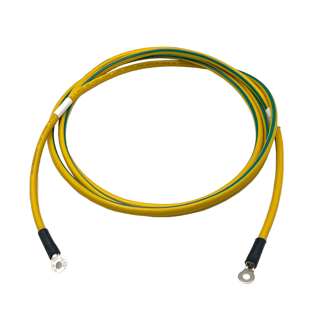 Gelb Grünes Kabel mit Ösen an beiden enden