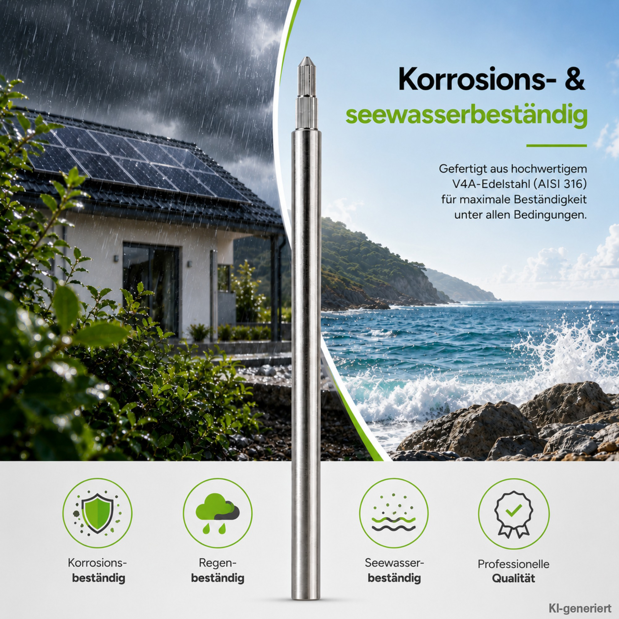 Erdungsstab aus Edelstahl - Korrosionsbeständigkeit Erklärung