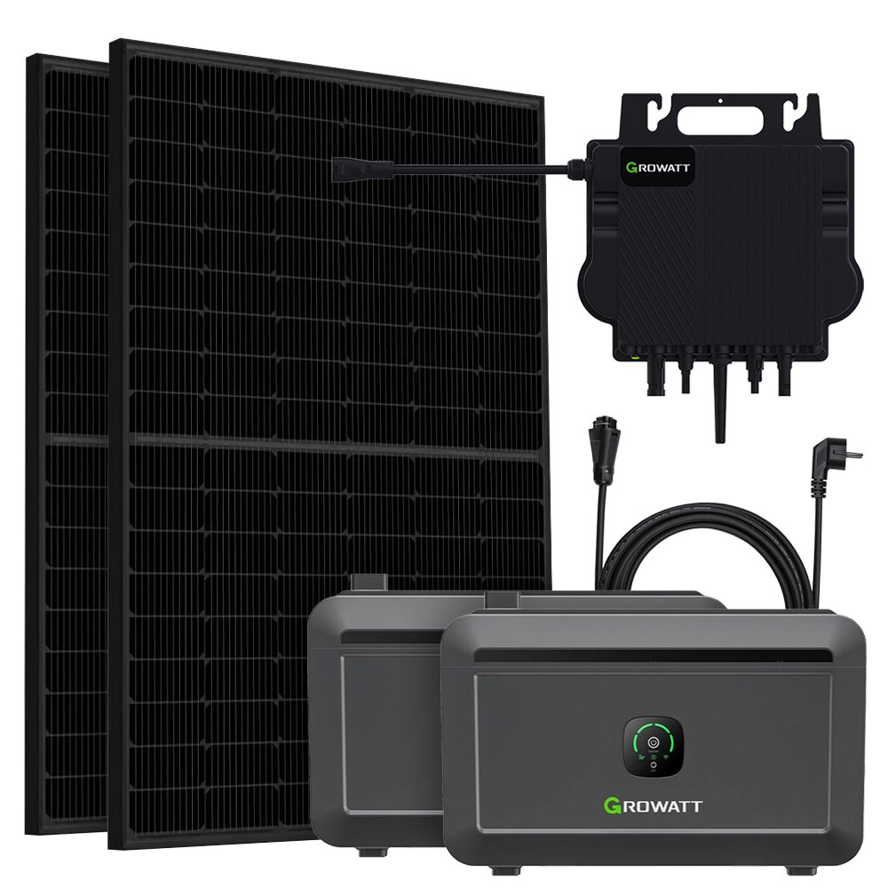 Growatt 900Wp NEO 800M-X Balkonkraftwerk mit Speicher Noah2000