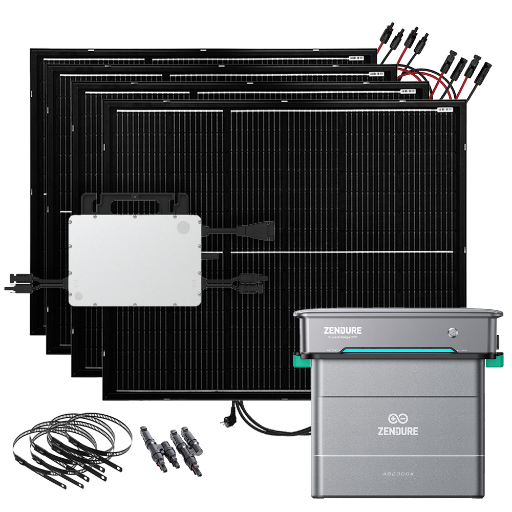 1200W balcony power plant with ultra-light solar modules and Zendure AIO Pro storage system