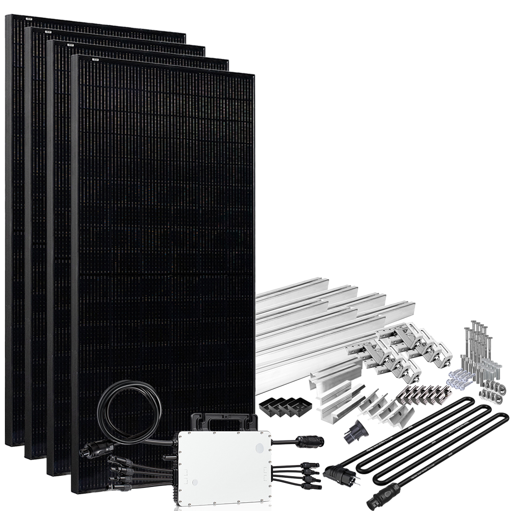 Offgridtec® Solar-Direct 1720W HM-1500 solar system Full Black domestic grid feed-in