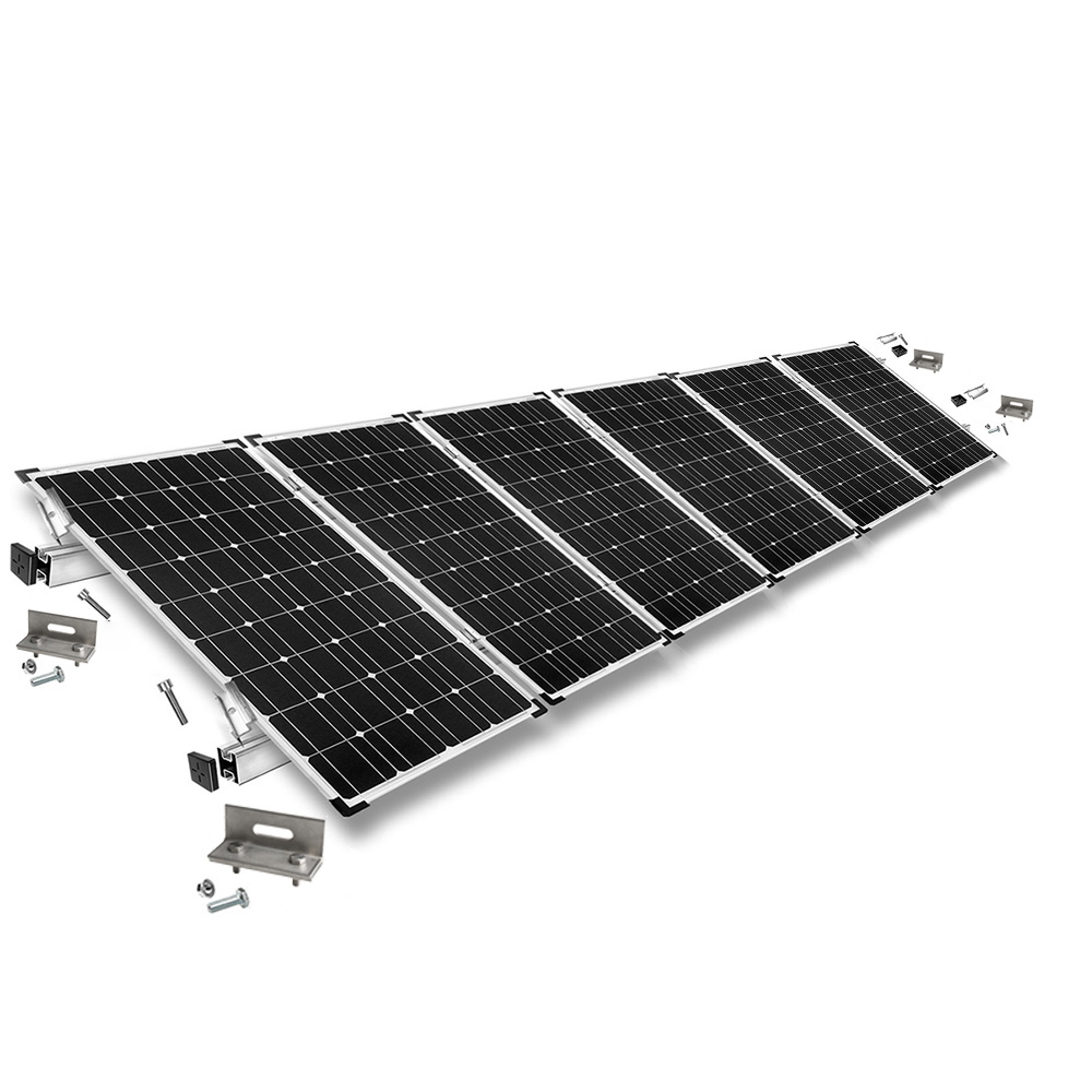 Befestigungskit mit Stehfalzklemmen für Schrägdachmontage 6 Solarpanele Rahmenhöhe 40mm