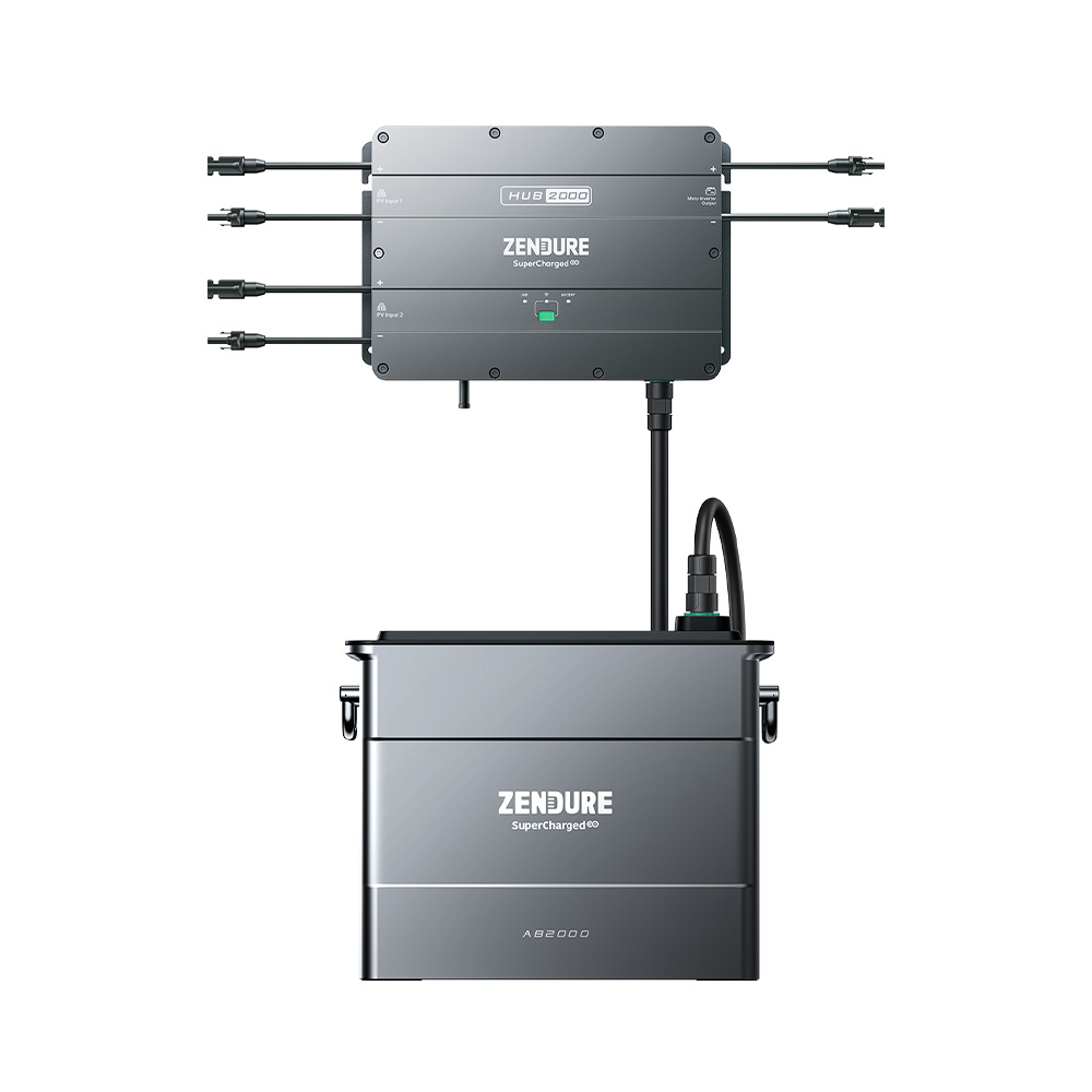 Zendure SolarFlow Set 1,92kWh Smart pv Hub 2000 avec 1x batterie d'extension ab2000