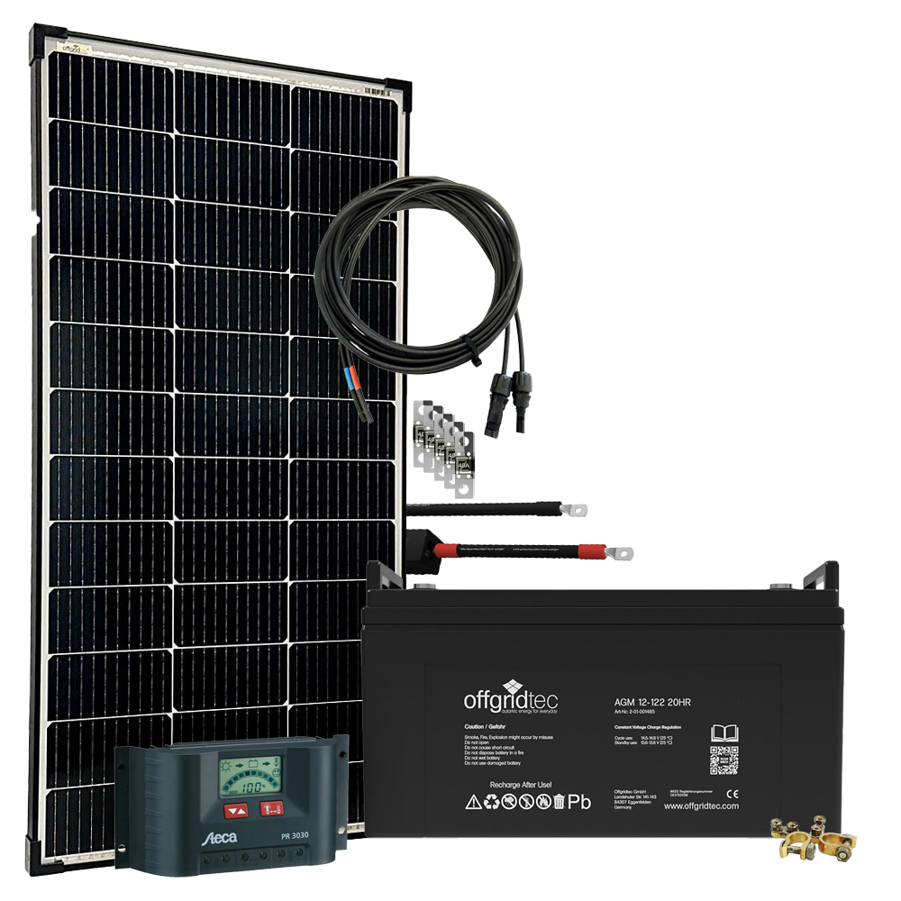 Offgridtec© 12V Solar Set BIG-L 130W 122Ah