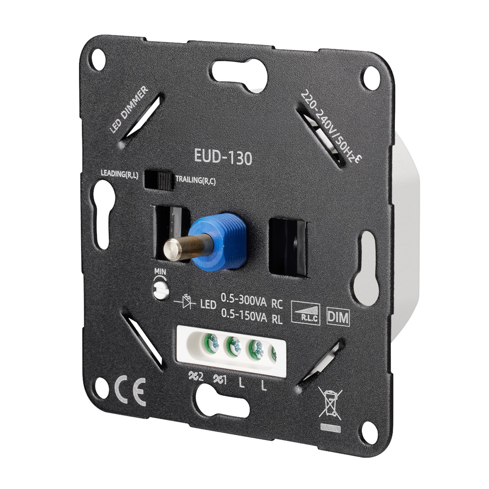 Offgridtec LED Rotary Dimmer 3 - 150W Flush-Mounted Two-Way Dimmer Switch for LED and Halogen 230V, White
