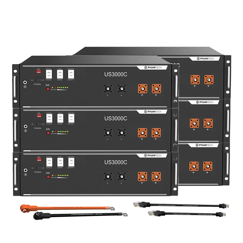 Pylontech 6x us3000c LiFePO4 battery 21kWh with inverter connection cable set