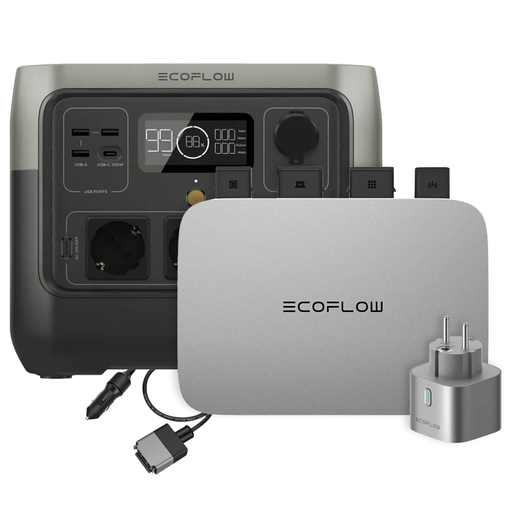 EcoFlow Powerstream 600W system - River 2 Pro Powerstation incl. smart socket