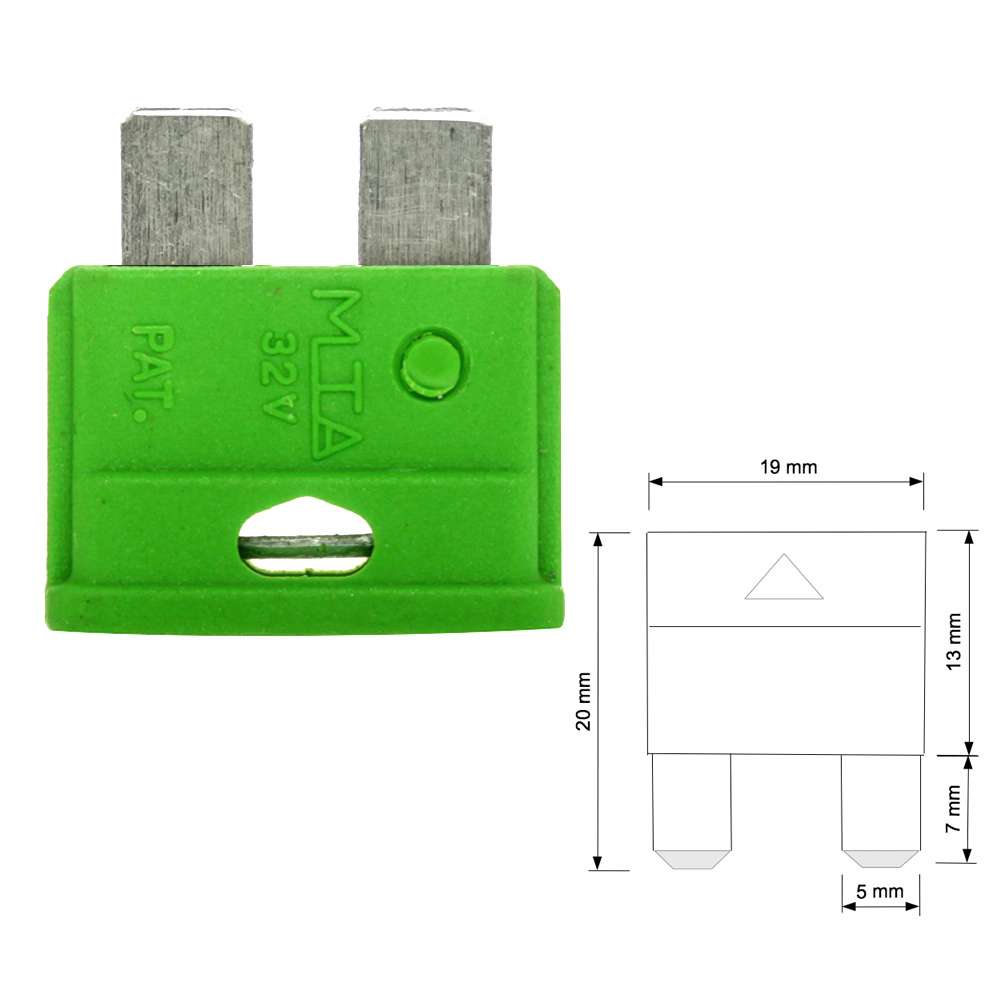 30A Vehicle Flat Fuse 6 - 32V