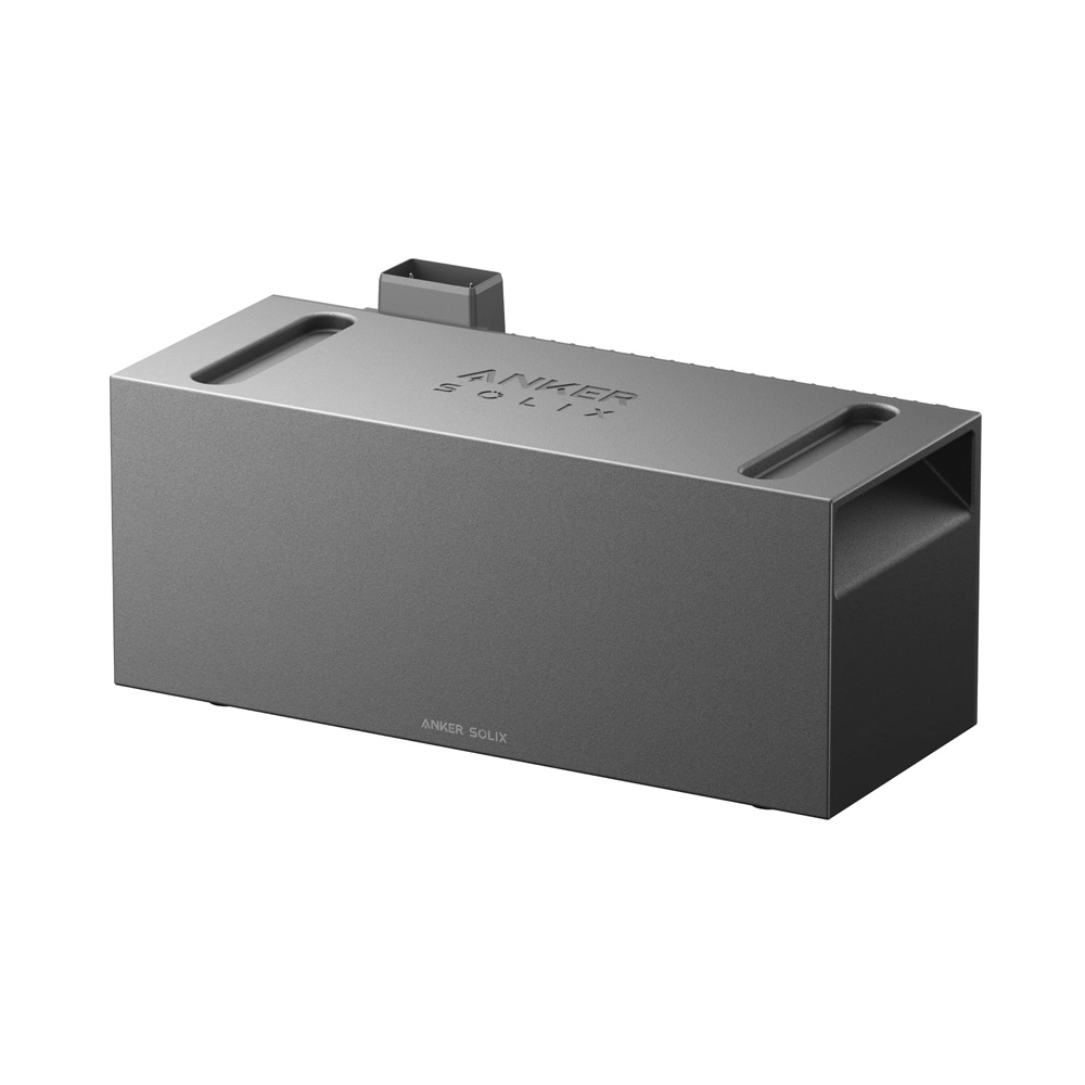 Erweiterungsbatterie in grau mit Anker Solix Beschriftung