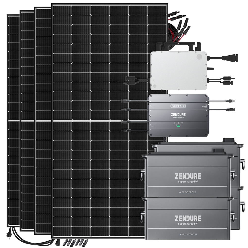 Offgridtec SolarFlow 1920w hms-800w-2t balcony power station Bifacial Black Frame - 5m connection cable 4x ab1000