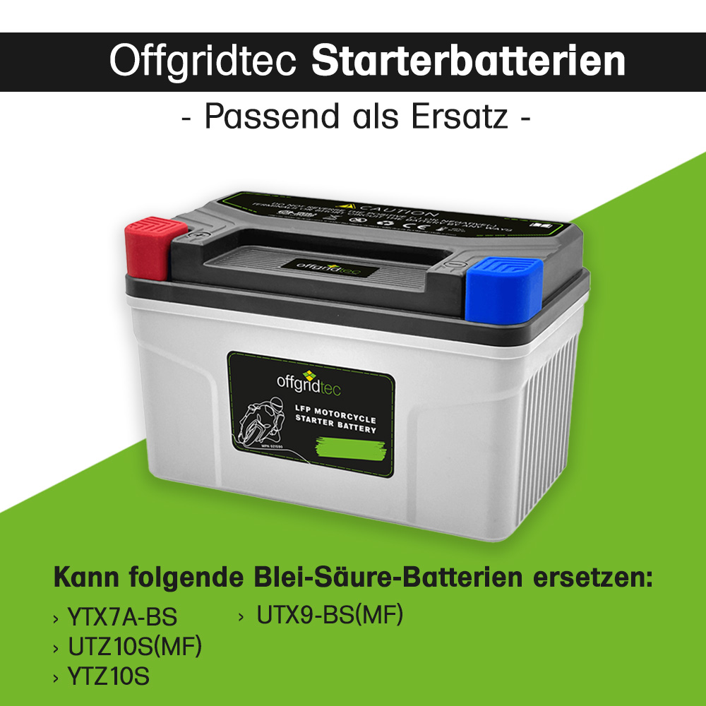graue Motorradbatterie Passend als Ersatzbatterie für verschiedene Modelle