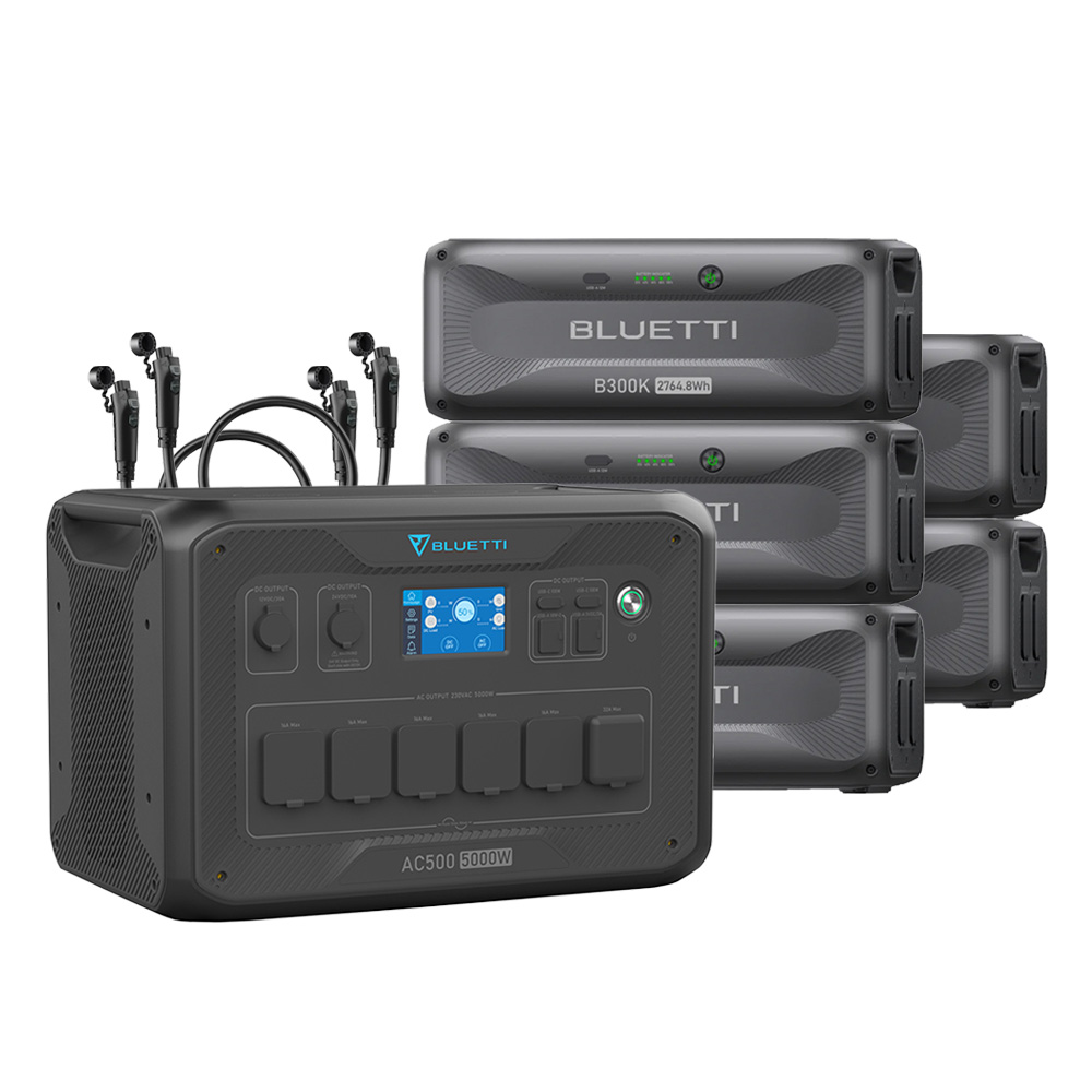 Bluetti AC500 13,5kWh Powerstation mit 5x B300K Speicher