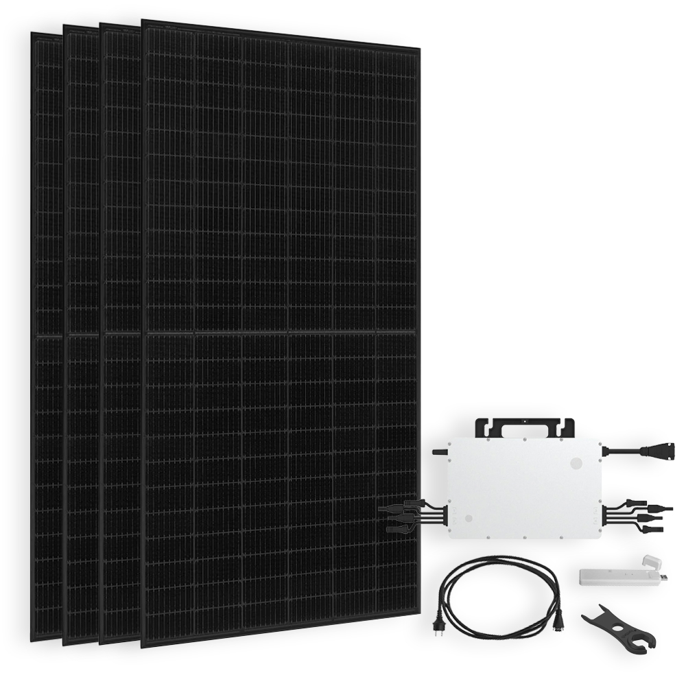 Offgridtec® Solar-Direct 1800W HMS-2000-4T solar system Full Black domestic grid feed-in