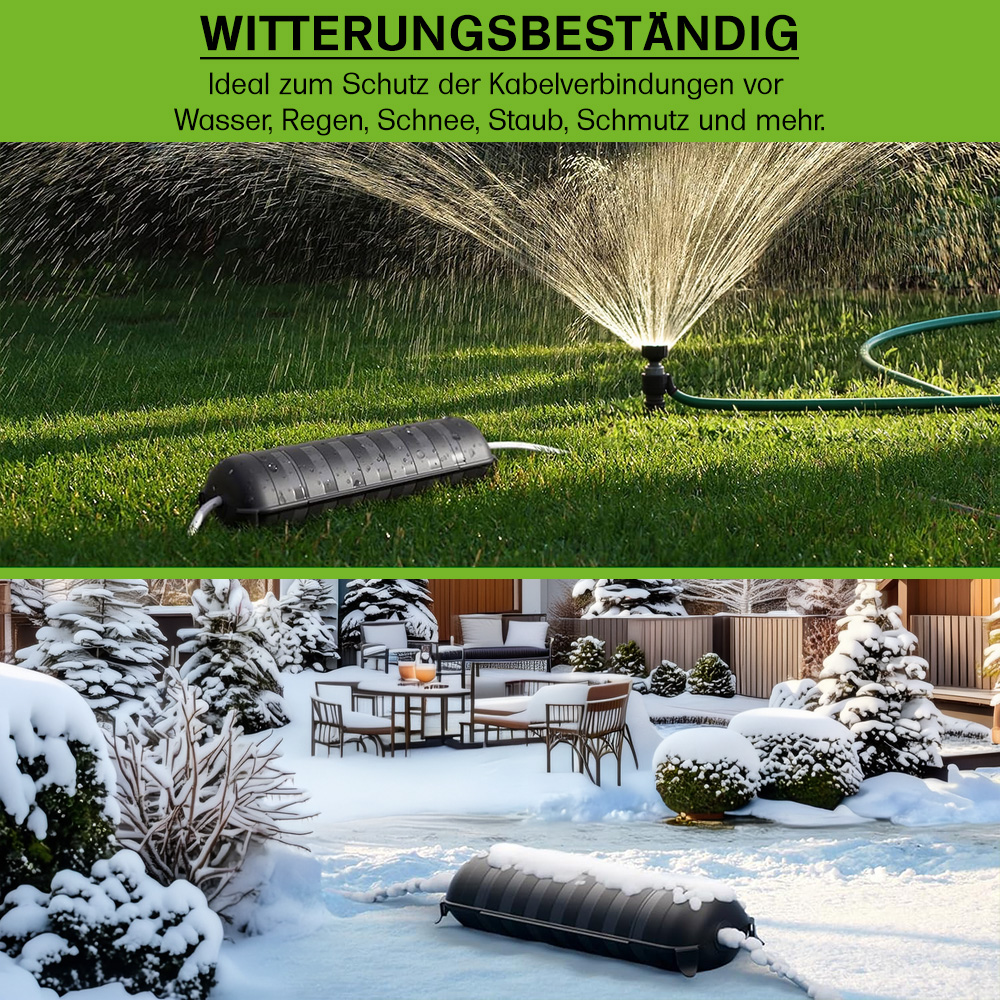 Kabelbox unter Sprinkler und im Schnee