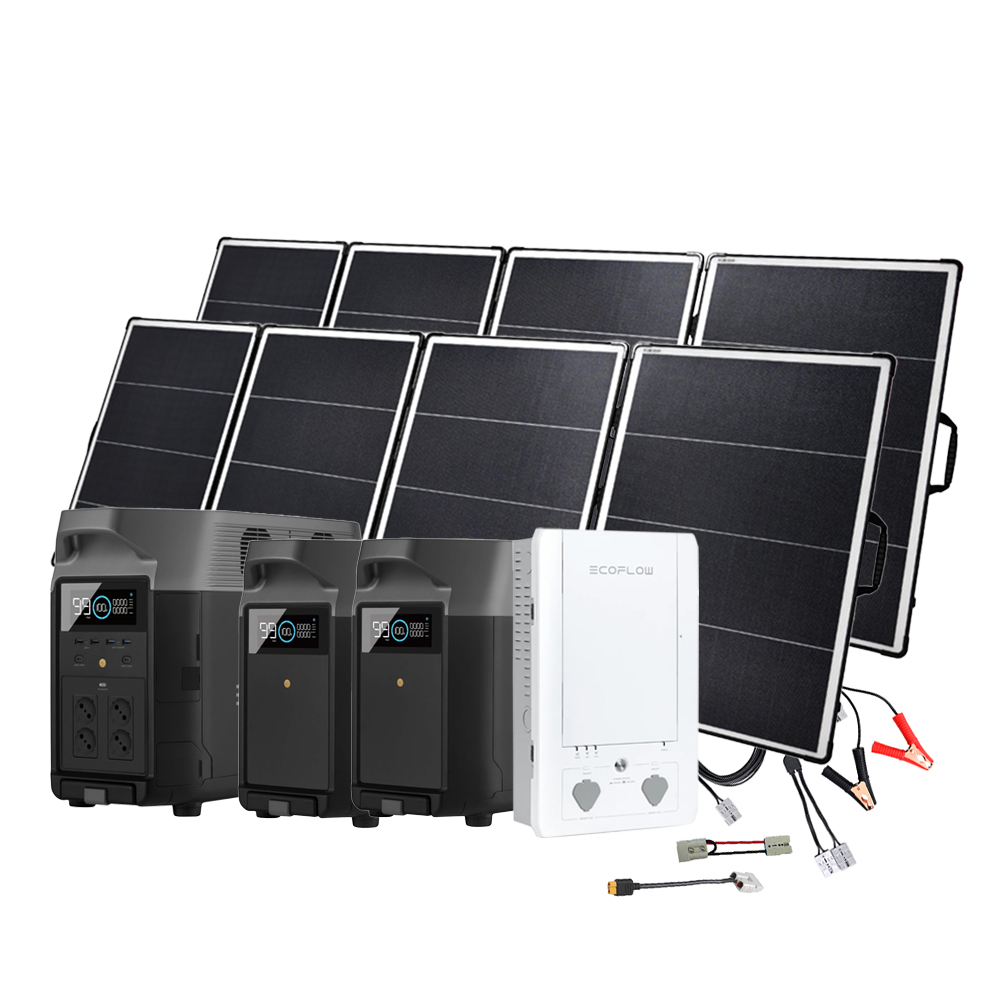 SparBundle Ecoflow Delta Pro Powerstation with 2 x Offgridtec 400W solar module 2 x 3.6kWh additional battery and Smart Home Panel