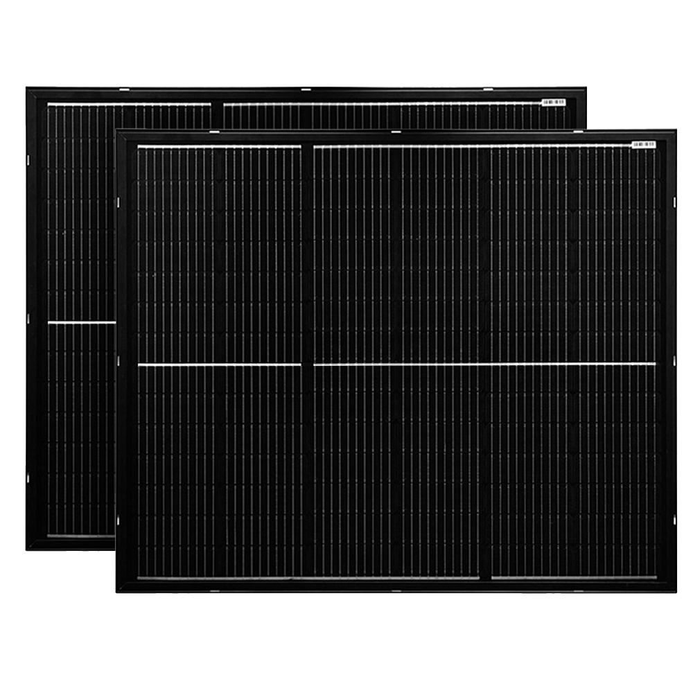 Offgridtec® balcony - solar module set 12V 2x 200W with thin aluminium frame and metal cable tie